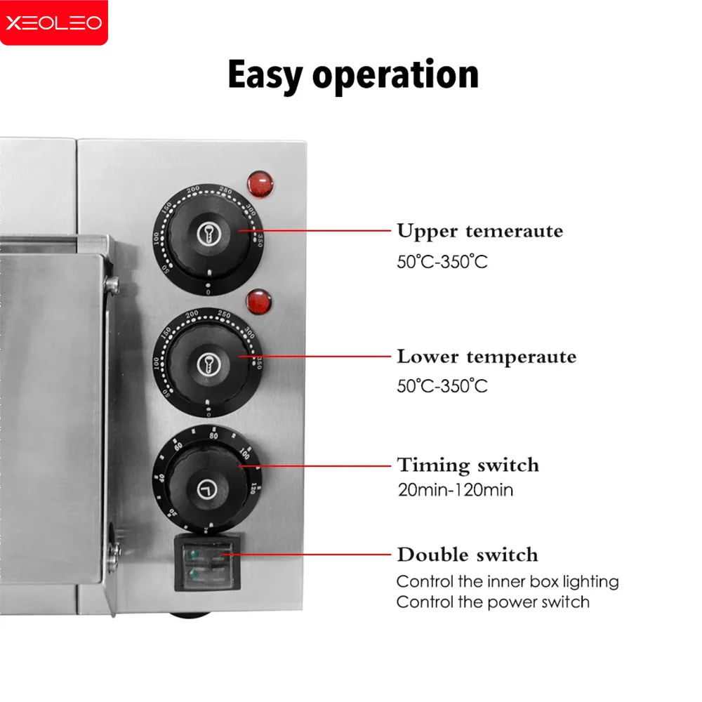เครื่องทําน้ําผลไม้XEOLEO 13 'เตาอบพิซซ่าไฟฟ้า 2000Wเครื่องปิ้งขนมปังBakerเตาอบSingle Layerขยายเครื่องเบเกอรี่เตาอบไฟฟ้าครัวไมโครเวฟ