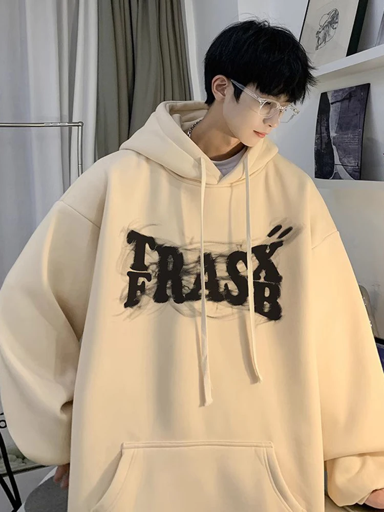 

Мужская легкая толстовка оверсайз (500 г) в американском стиле для старшеклассников, парная модель Zhongan Jaet