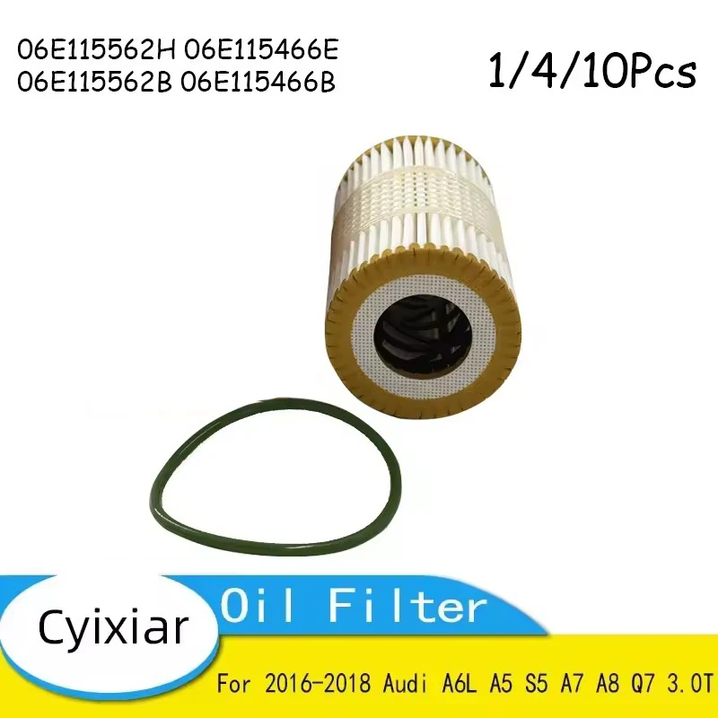 

Масляный фильтр для двигателя, подходит для Audi A6L, A5, S5, A7, A8, Q7 3.0T 2016-2018 гг., OEM номера: 06E115562H, 06E115466E, 06E115562B, 06E115466B
