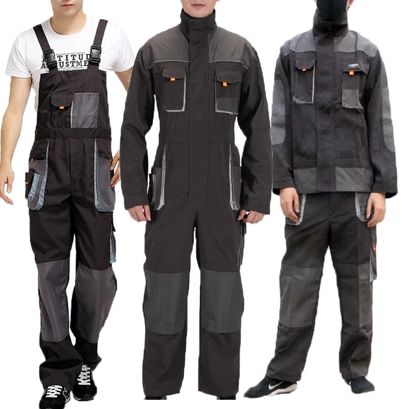 Bib Overalls Men Work Coverall Repairman Strap Jumpsuit Durable Worker Cargo Trousers Working uniforms Plus Size Rompers Clothes