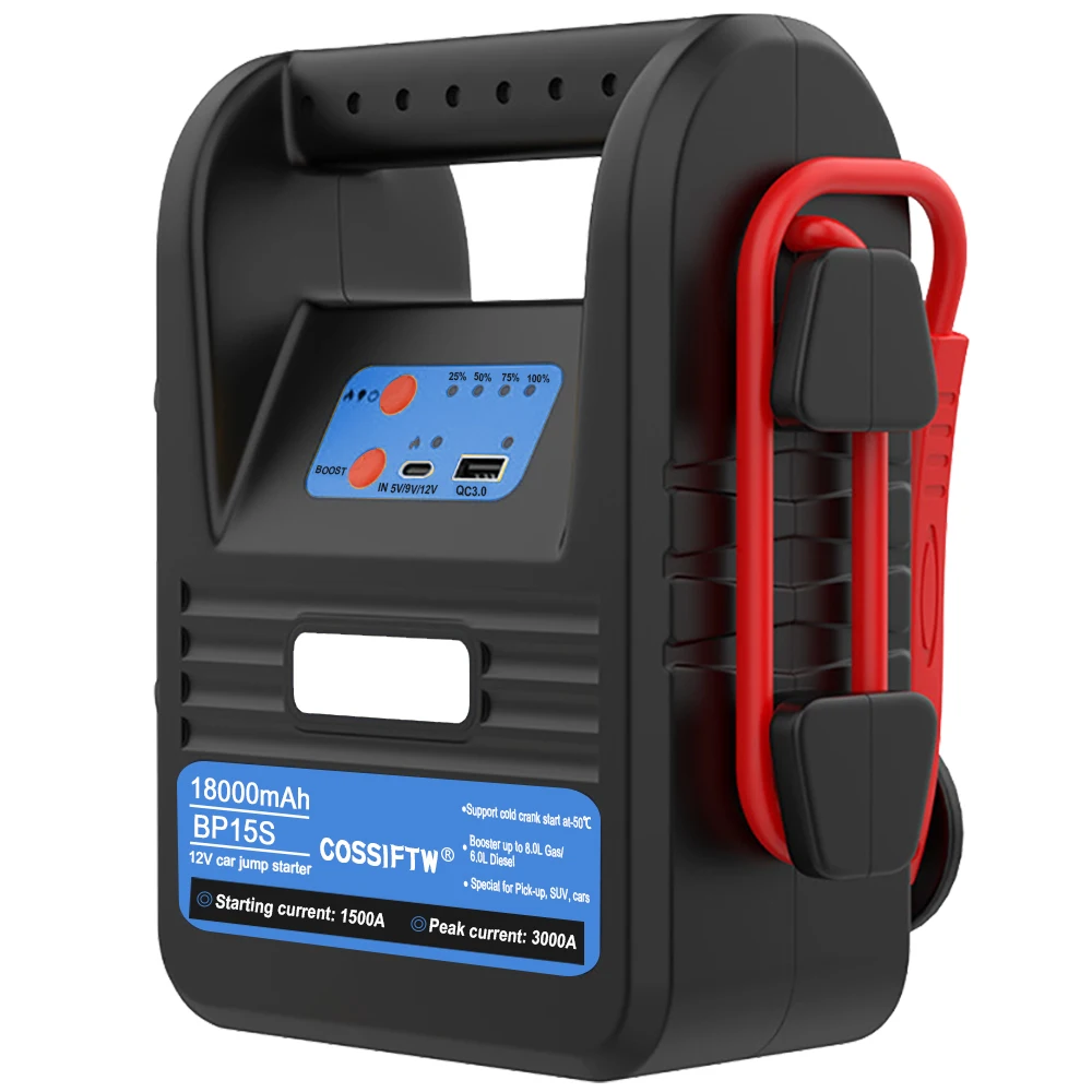 

Factory Wholesale 12V Hight Power Car Battery Pack Portable Car Jump Starter 3000A Peak Current Jump Starter