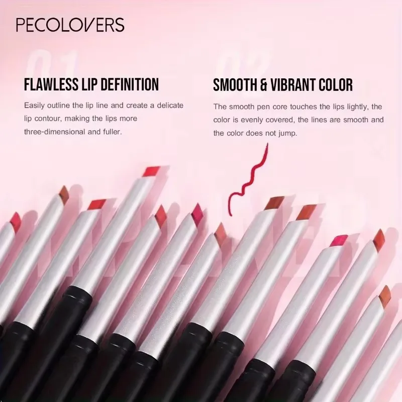 Matita per labbra opaca Matita per labbra antiaderente a lunga durata Matita per labbra Impermeabile Rosso scuro Contorno Tinta Rossetto Labbra sexy Trucco Cosmetici