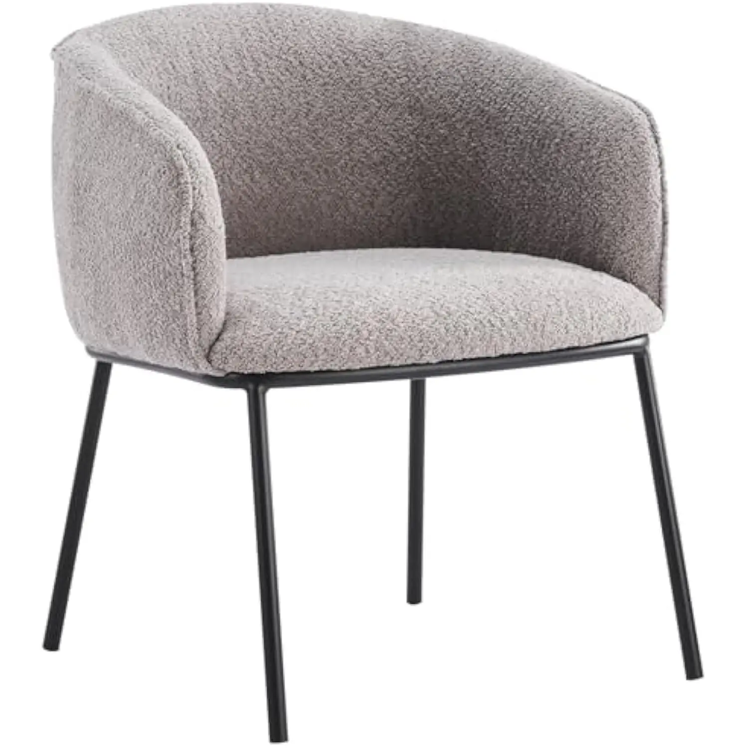 

Boucle Upholstered Accent Armchair Barrel Mid Century Modern Sherpa Cozy Vanity Fleece Dining Chair