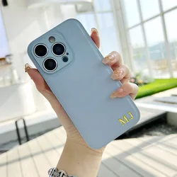 Lovely Korean Leather Lambskin Case For iphone 11 12 13 14 15 16 Pro Max XS MAX XR PLUS Personalised Custom Name Initials Cover