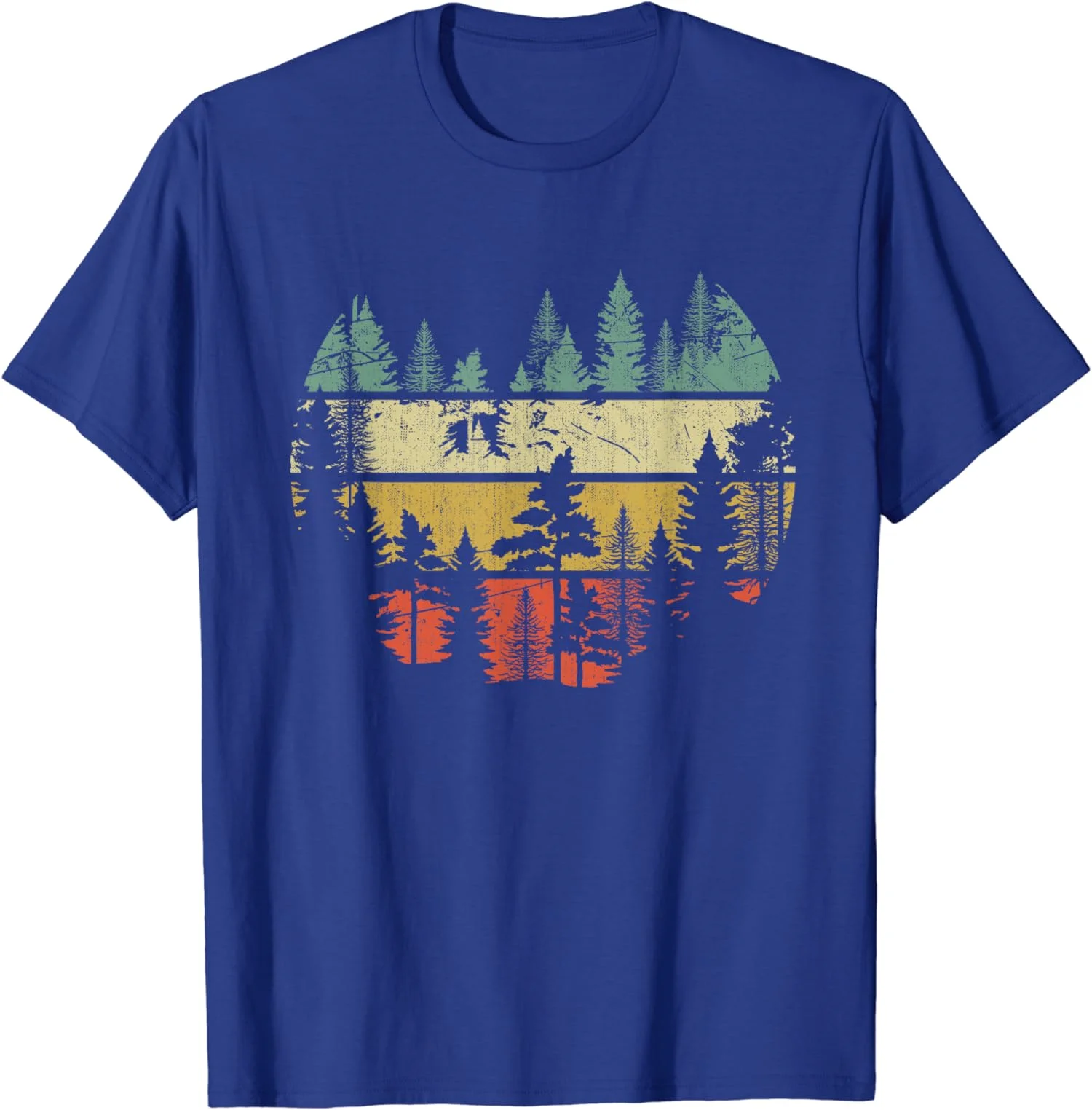 Wildlife Trees Outdoors Nature Retro Forest Gift Men Unisex Cotton T-Shirt