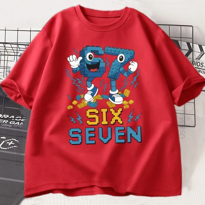 Six Seven Steal A Brainrot T-shirt Short-sleeve 67 Printed Tshirt Funny Gen Z T Shirt Harajuku Streetwear Men Women Tees