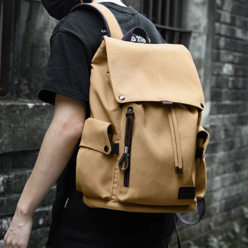 Vintage backpack men's large capacity backpack high school college student schoolbag laptop bag men's bag tide