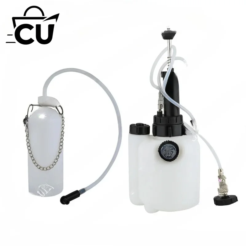 The automatic oil pump of the filling device draws 3L of manual brake fluid and the dynamic fluid replacement mechanism