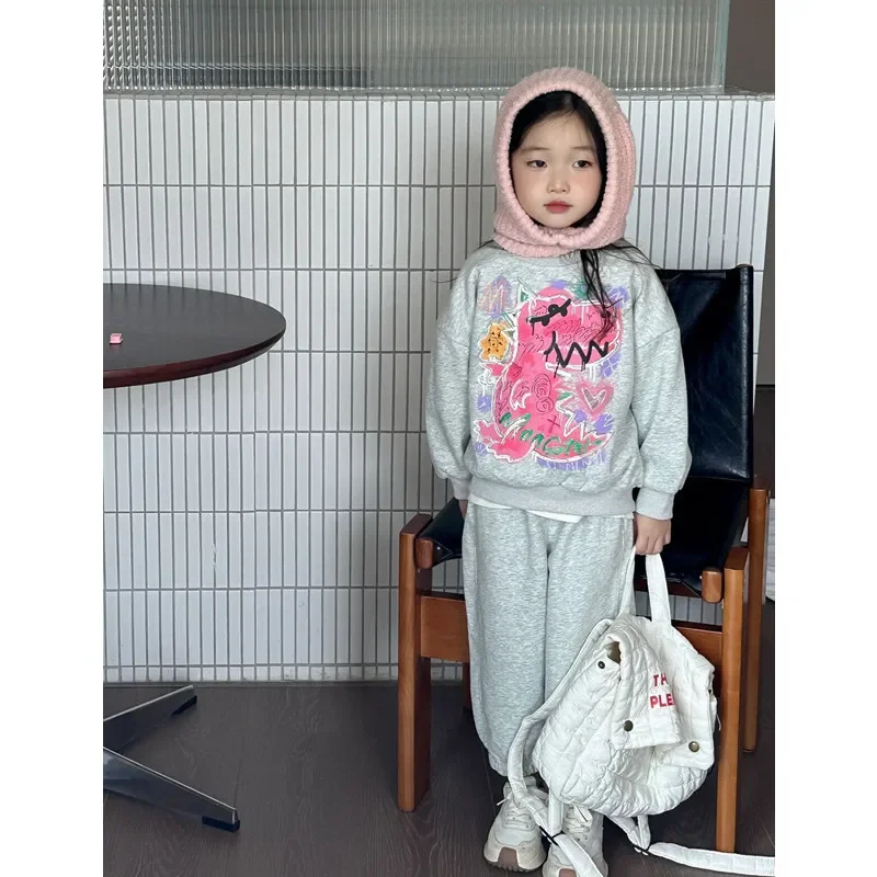 Fashion Family Matching Outfits Autumn New Father Mother and Daughter Son Same Sweatshirts + Pants Two Piece Clothes Sets Korean