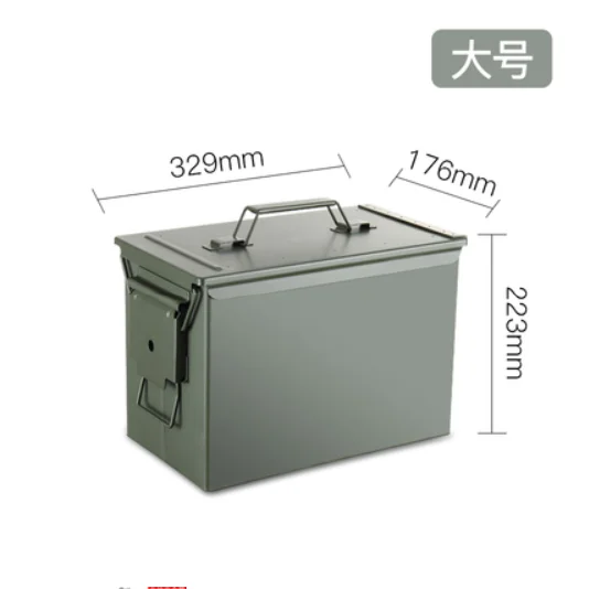 Metal Iron Box Toolbox Lock Buckle Aviation Model Lithium Battery Explosion-Proof Box Sealed Box Ammunition Box