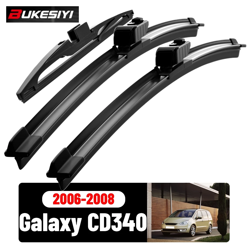 Front & Rear Wiper Blades Set For Ford Galaxy CD340 2006-2008 2006 2007 2008 Silent Windscreen Wipers Accessories 30
