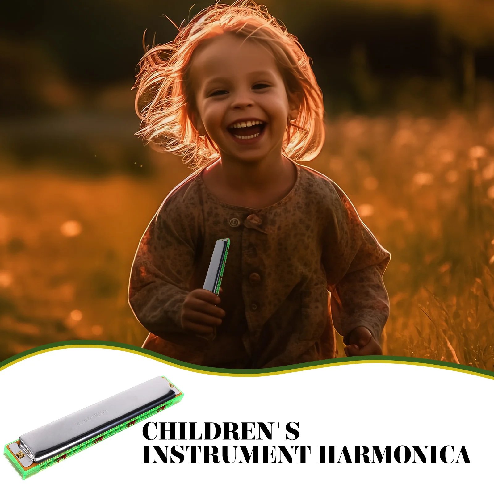 

1Pcs 24 Holes Complex Tone Harmonica C Key Metal Cover Durable Musical Instrument Portable Beginner Harmonica Smooth Tone