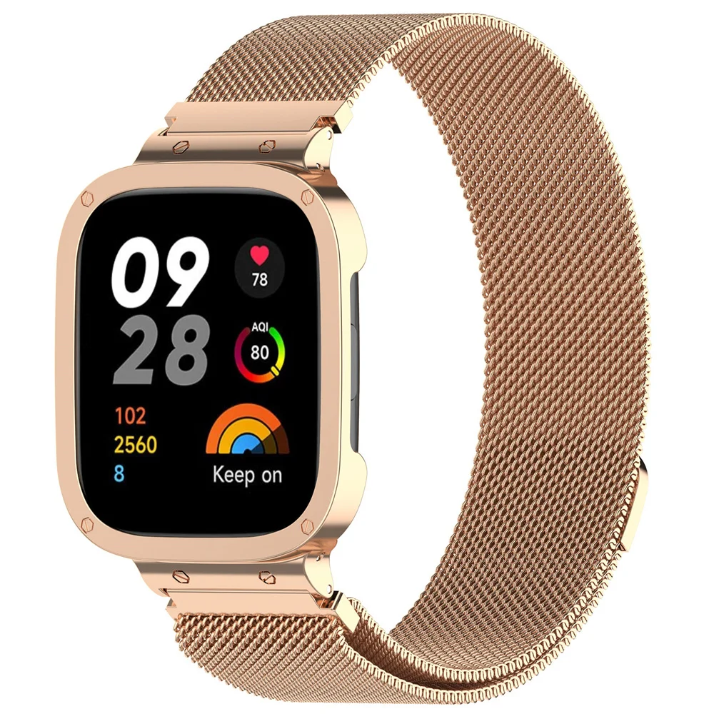 For Redmi Watch 3 Milanese Strap Stainles Steel Magnetic Watchband With Watch Fram Wristband Watch Accessories