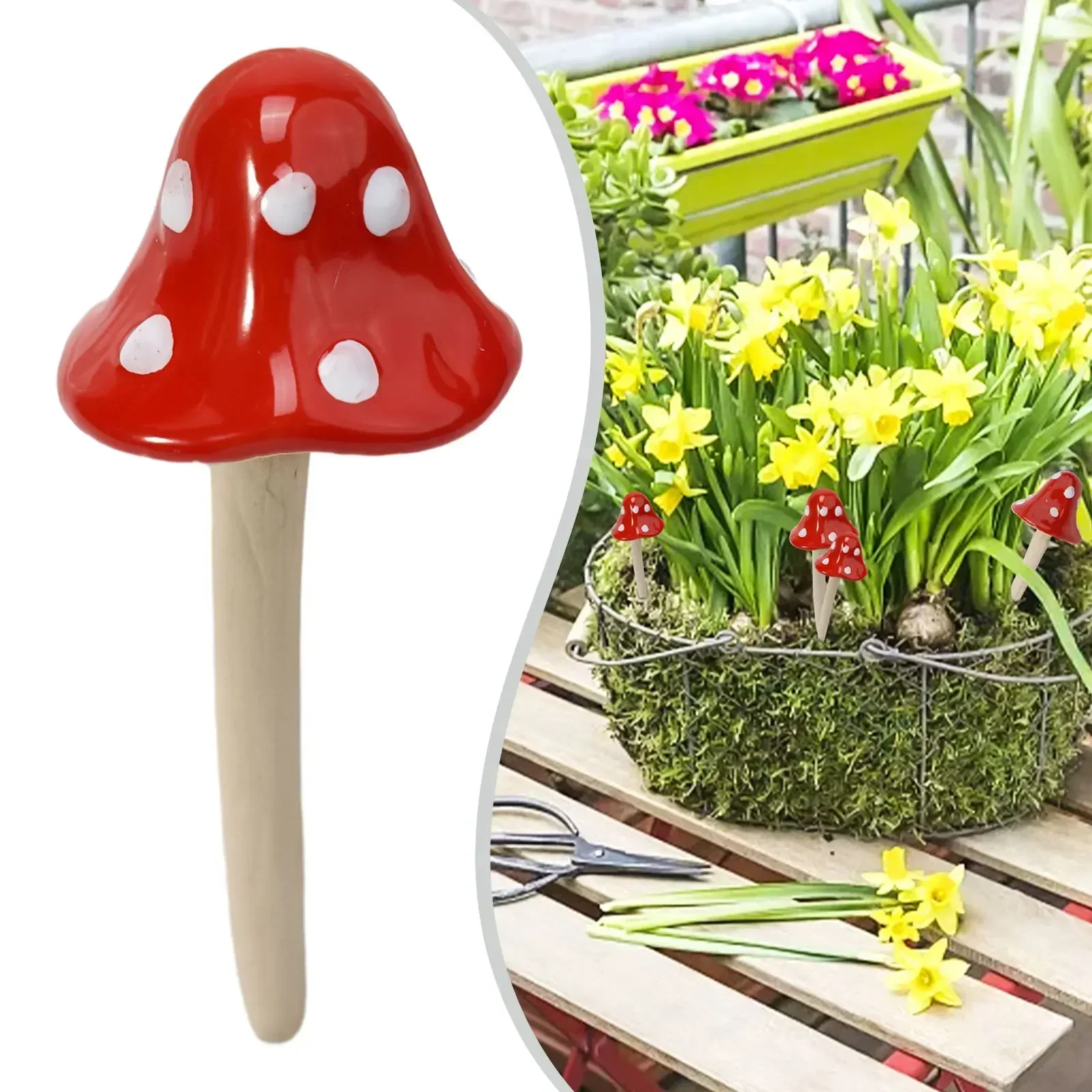 1pcs Creative Lovely Bonsai Plug In Ceramic Mushroom Garden Ornames Shape 6cm Long, 6cm Wide, 15cm High Flower Pet