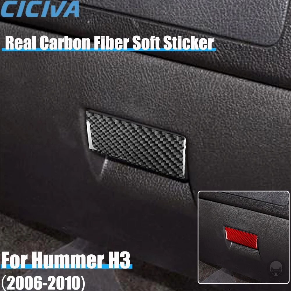 

Real Carbon Fiber Car Accessories Glove Handle Decorative Trim Cover Soft Sticker For Hummer H3 2006 2007 2008 2009 2010
