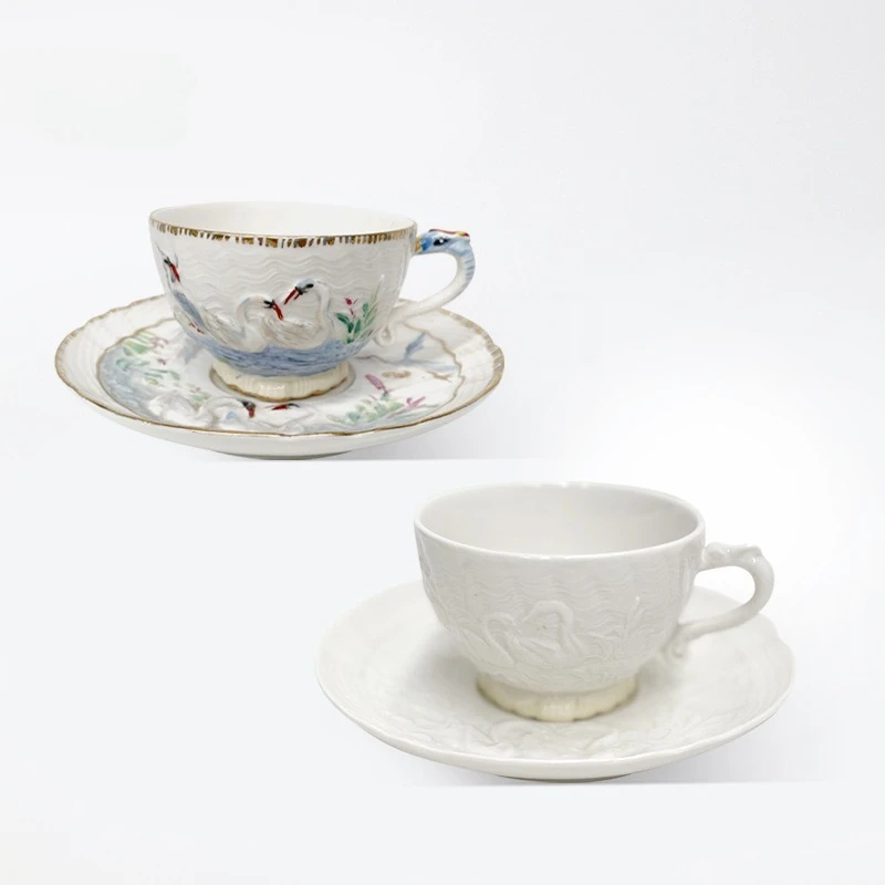 French Vintage Tea Cup and Plate Coffee Cups and Plates, European Style Palace Style, New Bone Ceramics, British Style