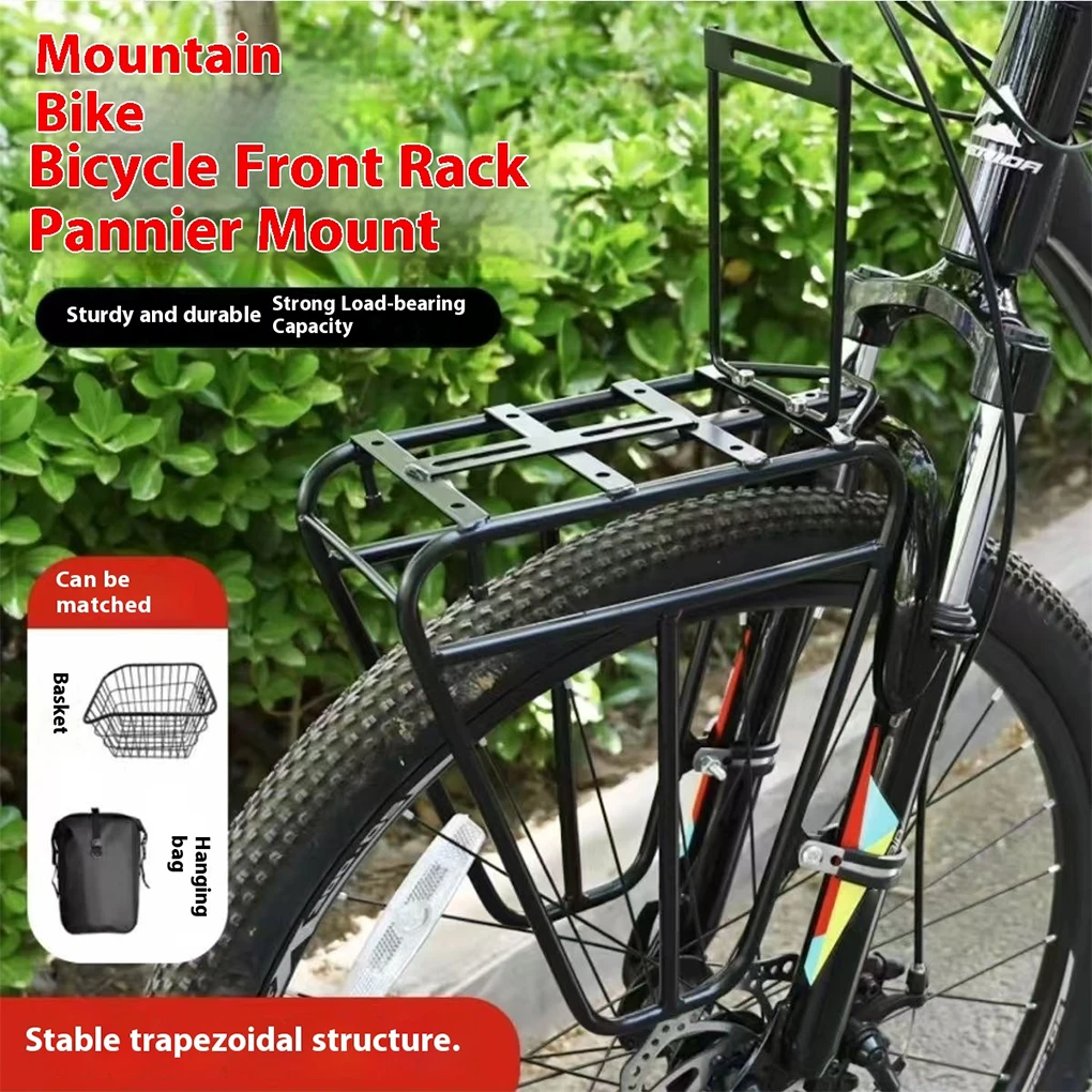 

Bike Front Rack Universal Bike Front Rack Carrier Adults Lightweight Luggage Shelf Bicycle Front Rack Carbon Steel for Mountain