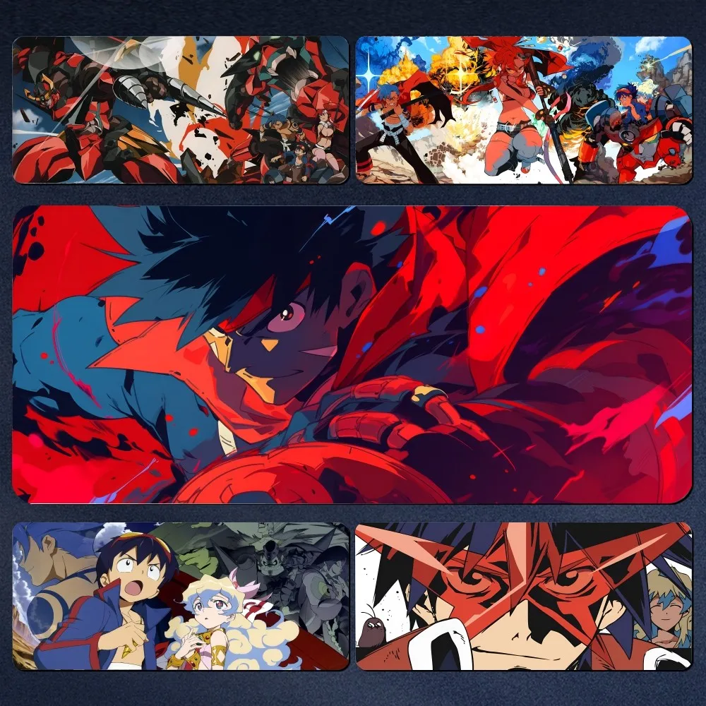 Anime Gurren Lagann Mousepad Large Gaming Mouse Pad LockEdge Thickened Computer Keyboard Table Desk Mat