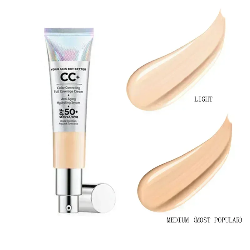 It and Cosmetics Concealer Cc+ Cream Spf50 Brighten Skin Tone Pores Concealer Sunscreen Makeup Whitening Liquid Foundation