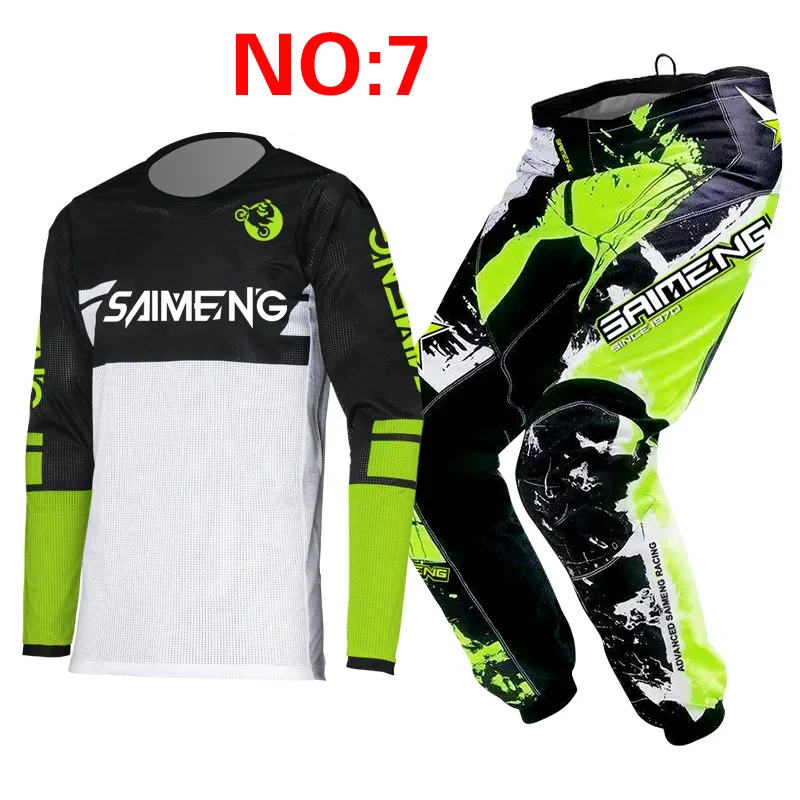Maat 20 22 24 26 28 Saimeng Kinderen Enduro Motocross Gear Set Mx Jersey Broek Motorfiets Kits Mtb Off road Jeugd Racing Pak