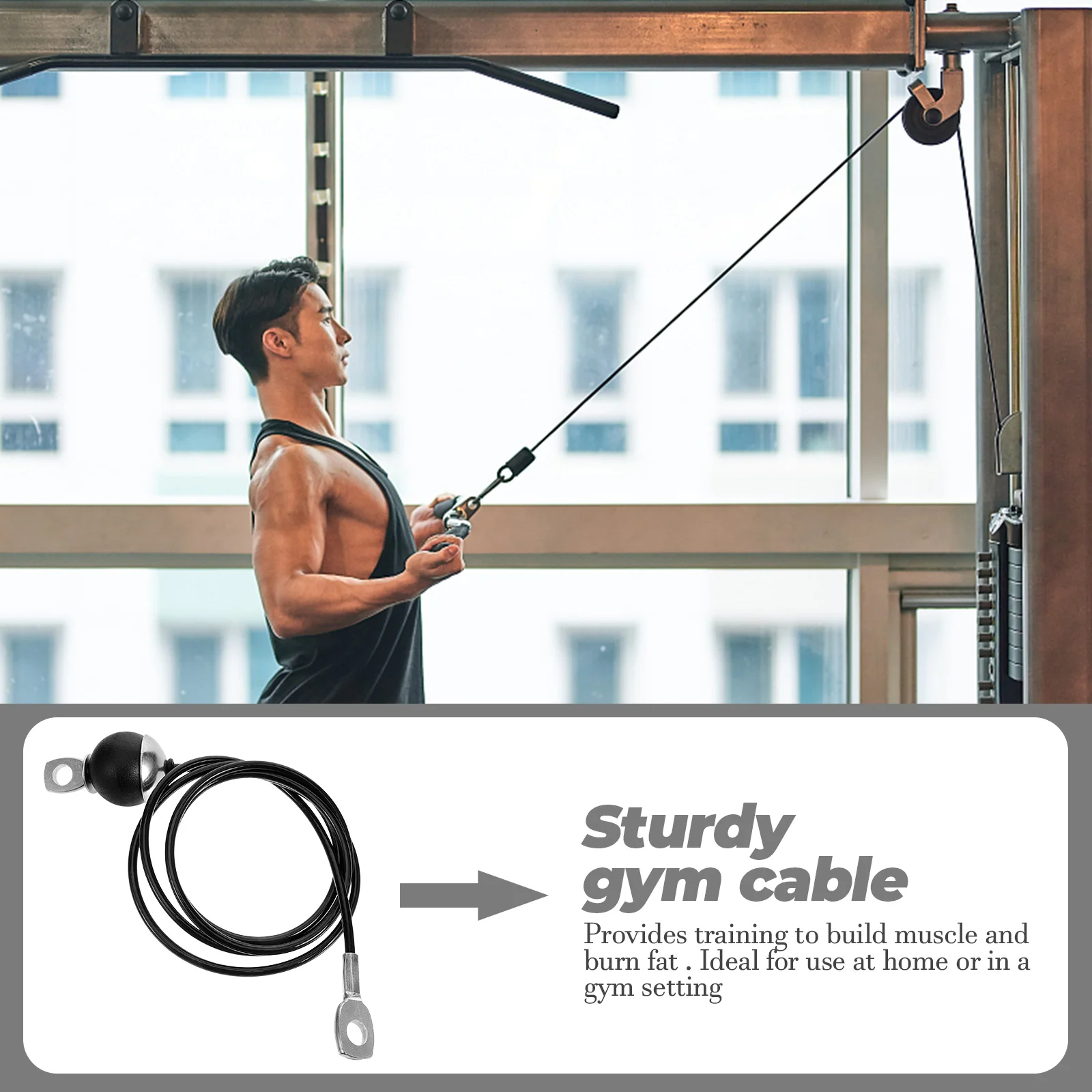 Pulley Cable Attachments For Gym Professional Workout Household Exercise Machine Steel Wire Daily Fitness Steel Wire Rope