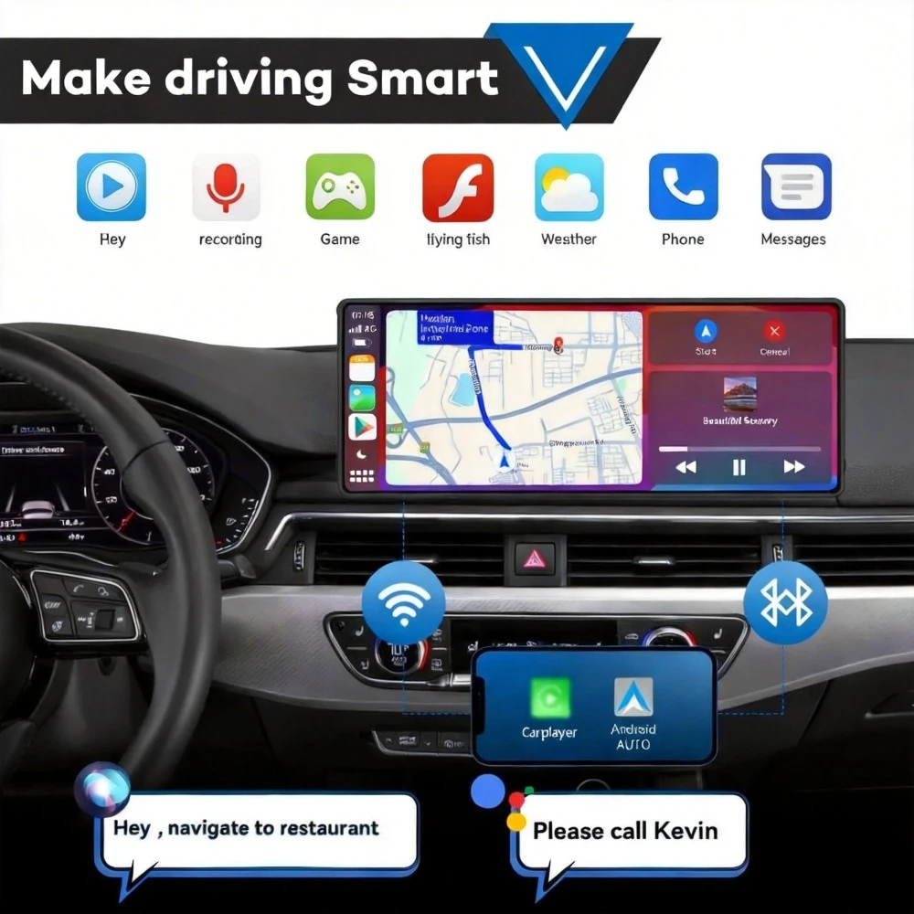 

Universal 10.26 Inch Car Radio Multimedia Player, Wireless CarPlay Android Auto WIFI Video Player for Apple Android