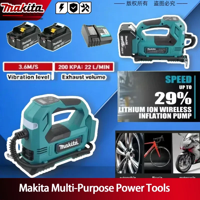 

Makita Pump Handheld Air Compressor Portable Cordless Tire Inflator 18V Battery Electric Air For Car Bicycle Tires Ball