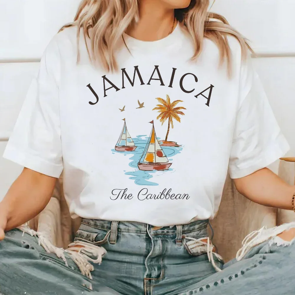 قصيرة الأكمام موضة الاتجاه الأعلى الشارع تنوعا تي شيرت نمط الجولة الرقبة البوليستر النسيج تي شيرت المرأة المطبوعة السفر T-Sh #1