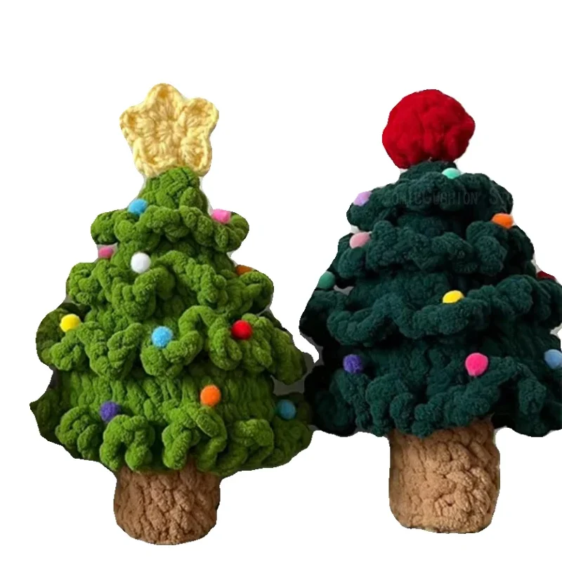 

Christmas tree dolls hand-woven finished wool crocheted Christmas gifts