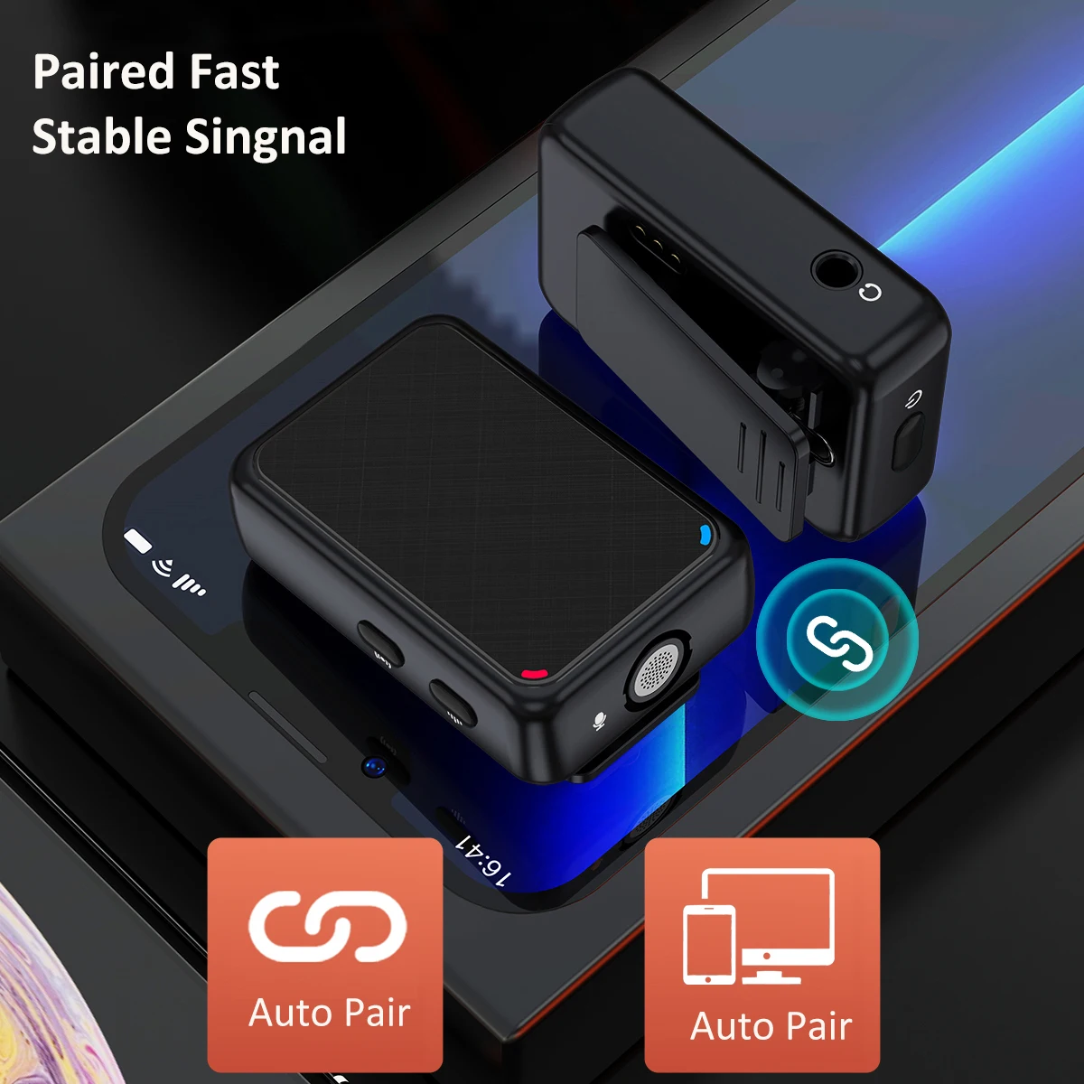 Vandlion V8ไมโครโฟนไร้สาย Lavalier Lapel Live ไมโครโฟนระบบ Mic สำหรับสมาร์ทโฟนตาราง DSLR กล้องการตรวจสอบแบบเรียลไทม์