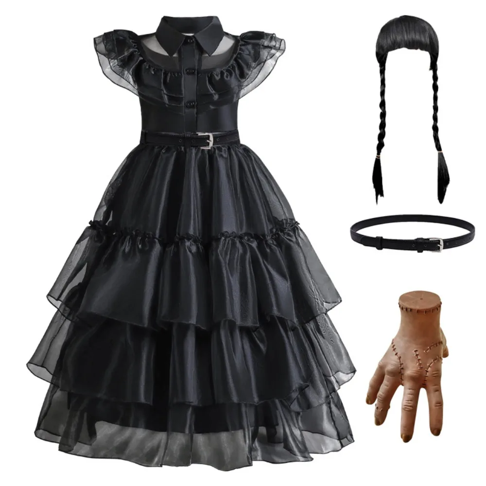 

Fashionable Black Girls Dresses Halloween Cosplay Cosplay Ball Costume Sleeveless Cake Princess Dress Youth Children's Clothing