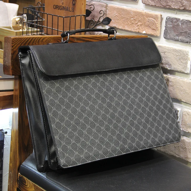 

Men Handbag PU Leather Man Briefcase for Laptop Messenger Men Shoulder Bag Business Portfolio For A4 Document