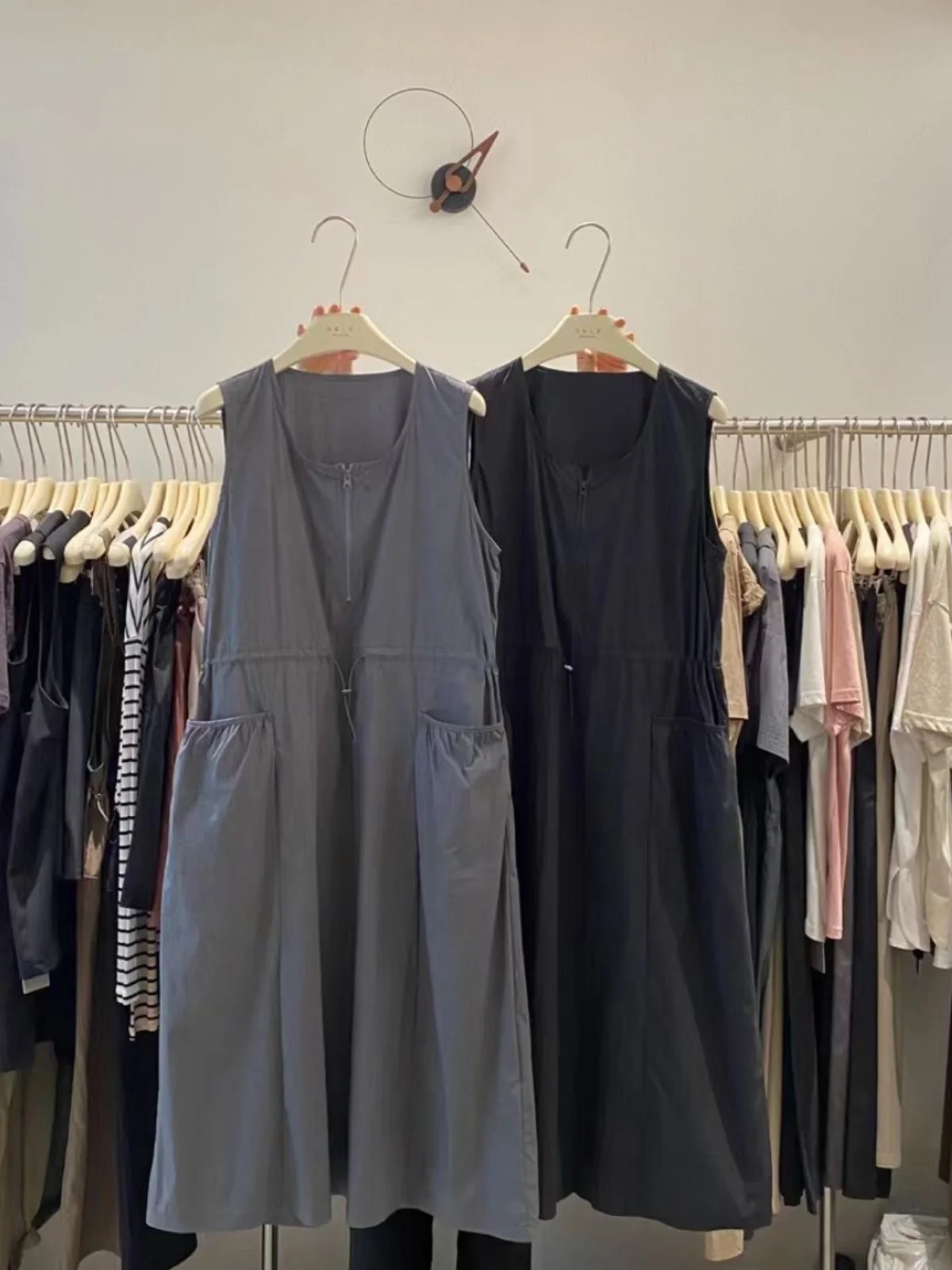

Plus Size plus Size Retro Svel Women's Dr Summer Dstring Waist Slimming Zipper Vest Dr High Waist A-Line Long Skirt