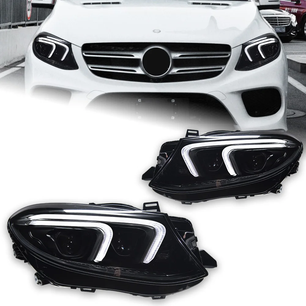 

AKD Car Styling for Benz GLE W166 Class headlights 2015-2019 LED Headlight Dynamic Signal Animation DRL matrix Auto Accessories