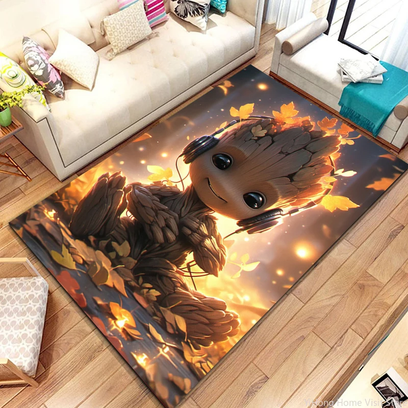 Cartoon I Am Groot Area Rug,Carpet for Home Living Room Non-slip Bathroom Entrance Mat Sofa Doormat Kitchen Decoration Kid Gift