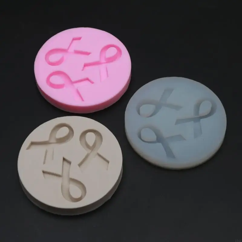 103C DIY AIDS AIDS الوعي بالسرطان مفتاح القوس القالب السيليكون الحمر