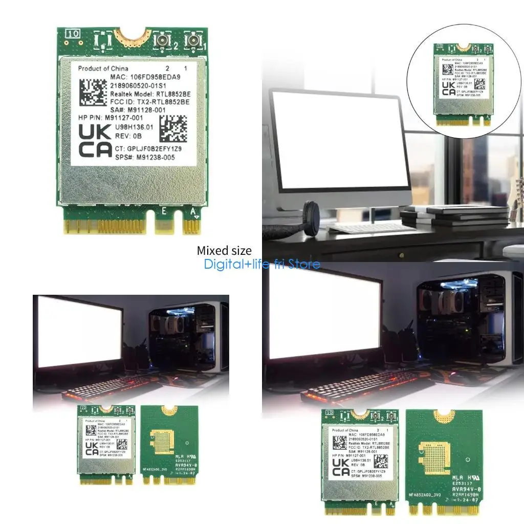 

E06D AX1800 WIFI6 1800M RTL8852BE WLAN 802.11ax Bluetooth-compatible5.2 M2-Ngff