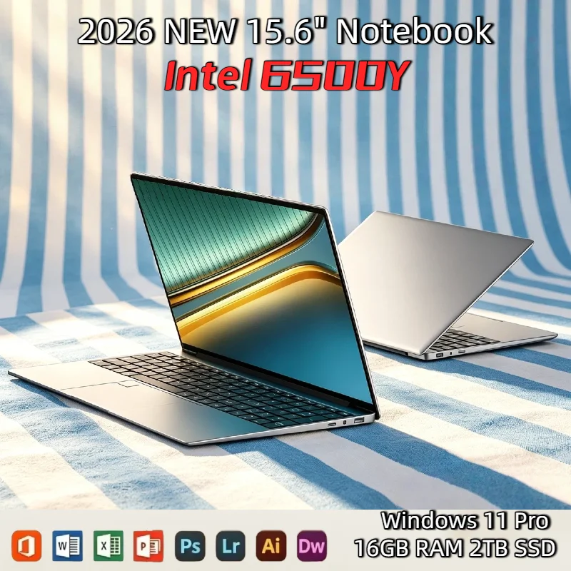 

Windows 11 15.6 Inch Laptop Large Screen 32GB RAM 2TB SSD Intel 6500Y Office Notebook 5000mAh Gamer PC Backlit Fingerprint Pro