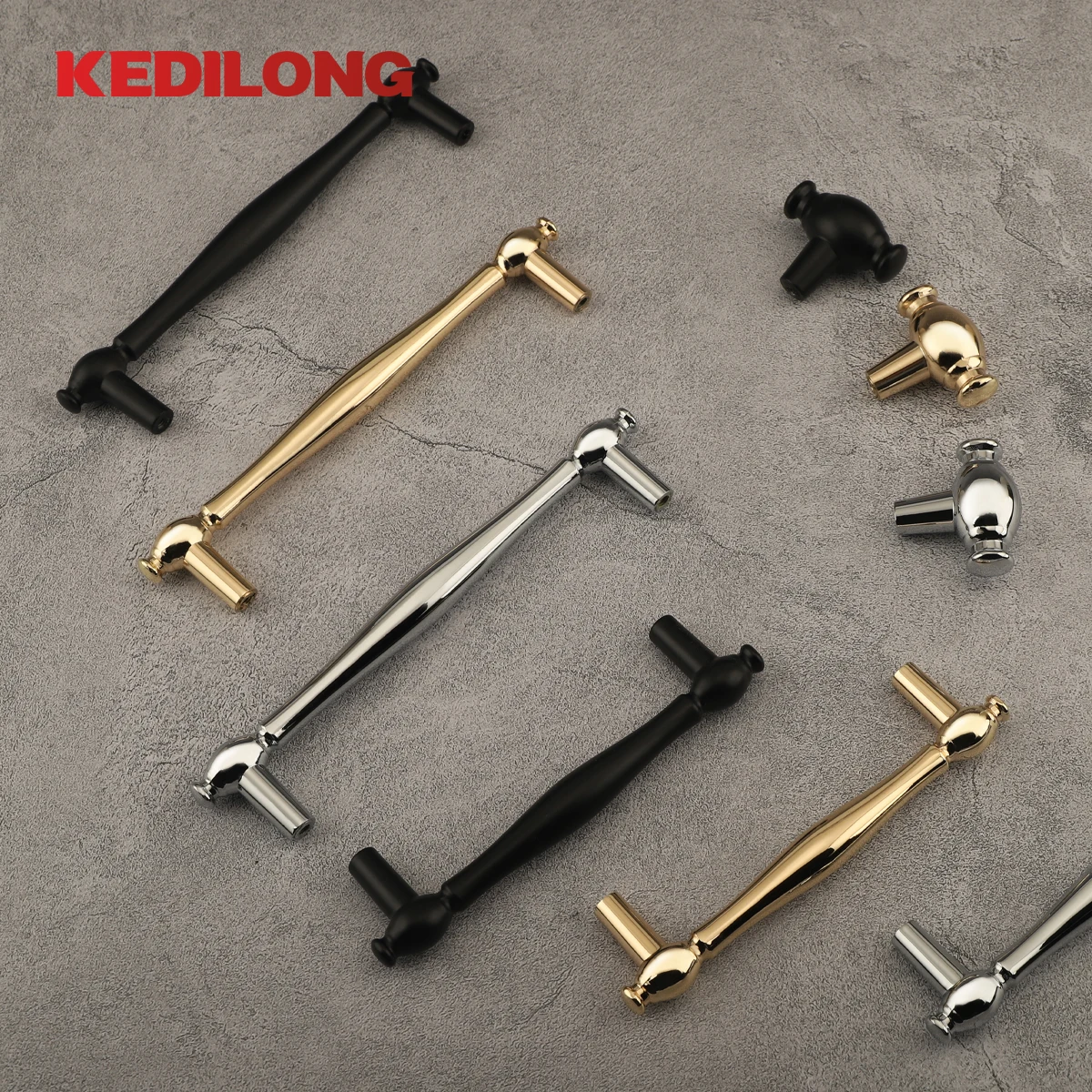 KEDLO Furniture Hardware Modern Simple Polished Gold Handle Silver Cabinet Knob Frosted Black Drawer Handle Cabinet Handle