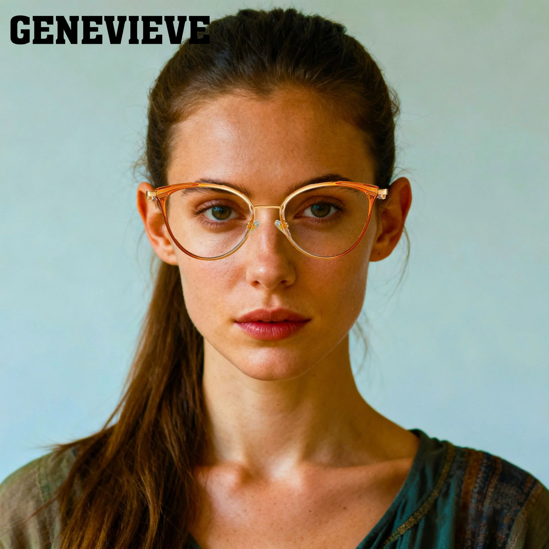 GENEVIEVE New Geometric Oval-Shaped Polarized Sunglasses for Women Photochromic Anti Blue-ray Glasses Customizable Prescription