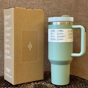 40 oz Straw Cup Car Du lịch Mug Stanley Coffee Mug với sự cô lập được xử lý bằng thép không gỉ 314 8 Cup Stanley Style Style Cup chính - №6