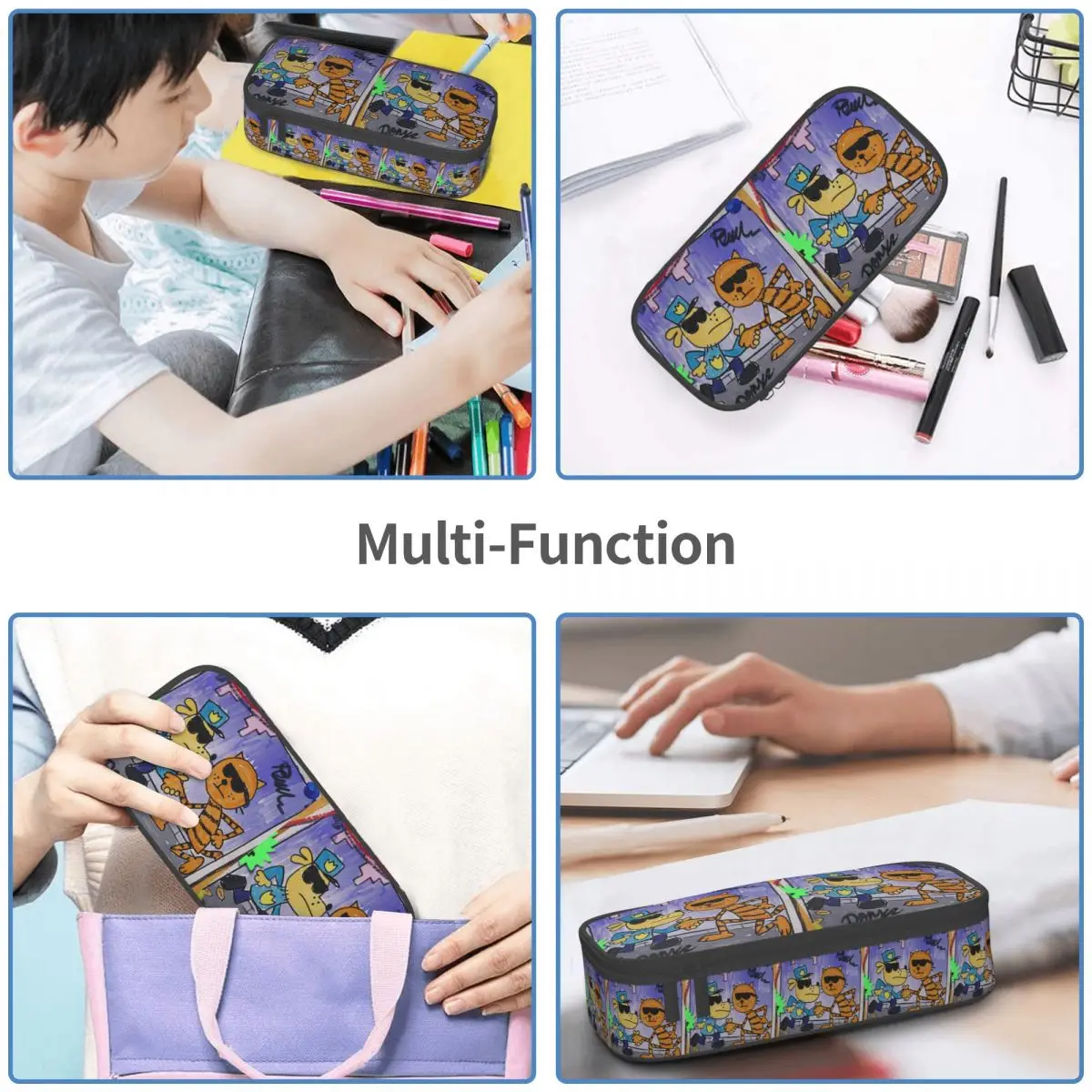 Dog Man Movie Petey Pencil Case for Boys Girls School Pen Box Pencil Bag Stationery Supplies Pen Holder Bag