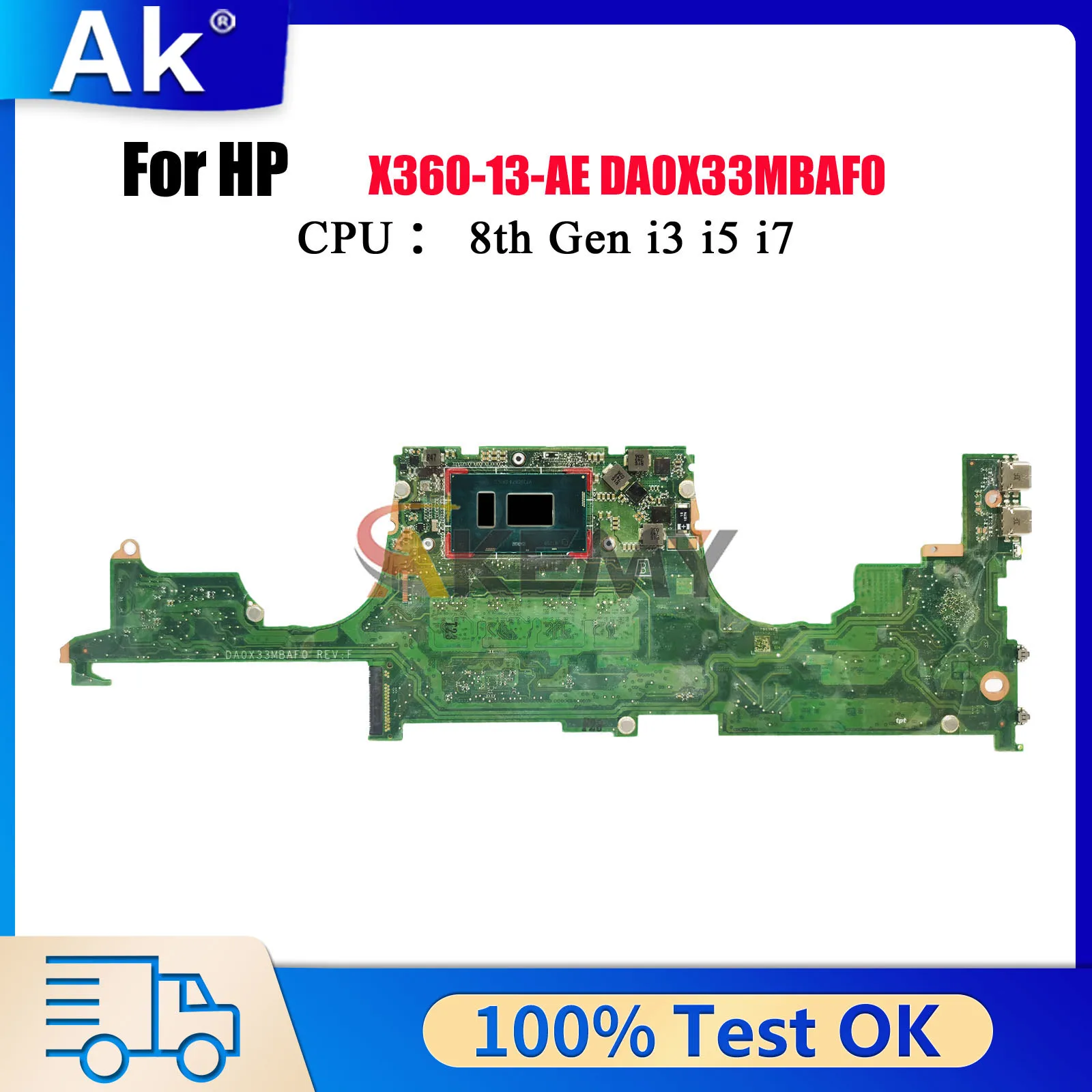 

DA0X33MBAF0 For HP Spectre X360 13-AE Laptop Motherboard With i5 i7 8th Gen CPU 8GB 16GB RAM 941883-001 941883-601