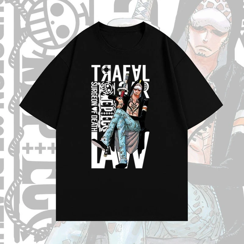 

Bandai Genuine ONE PIECE Trafalgar Luo Short Sleeve T-Shirt Men's and Women's Cotton Clothes Short Sleeve Anime One Piece