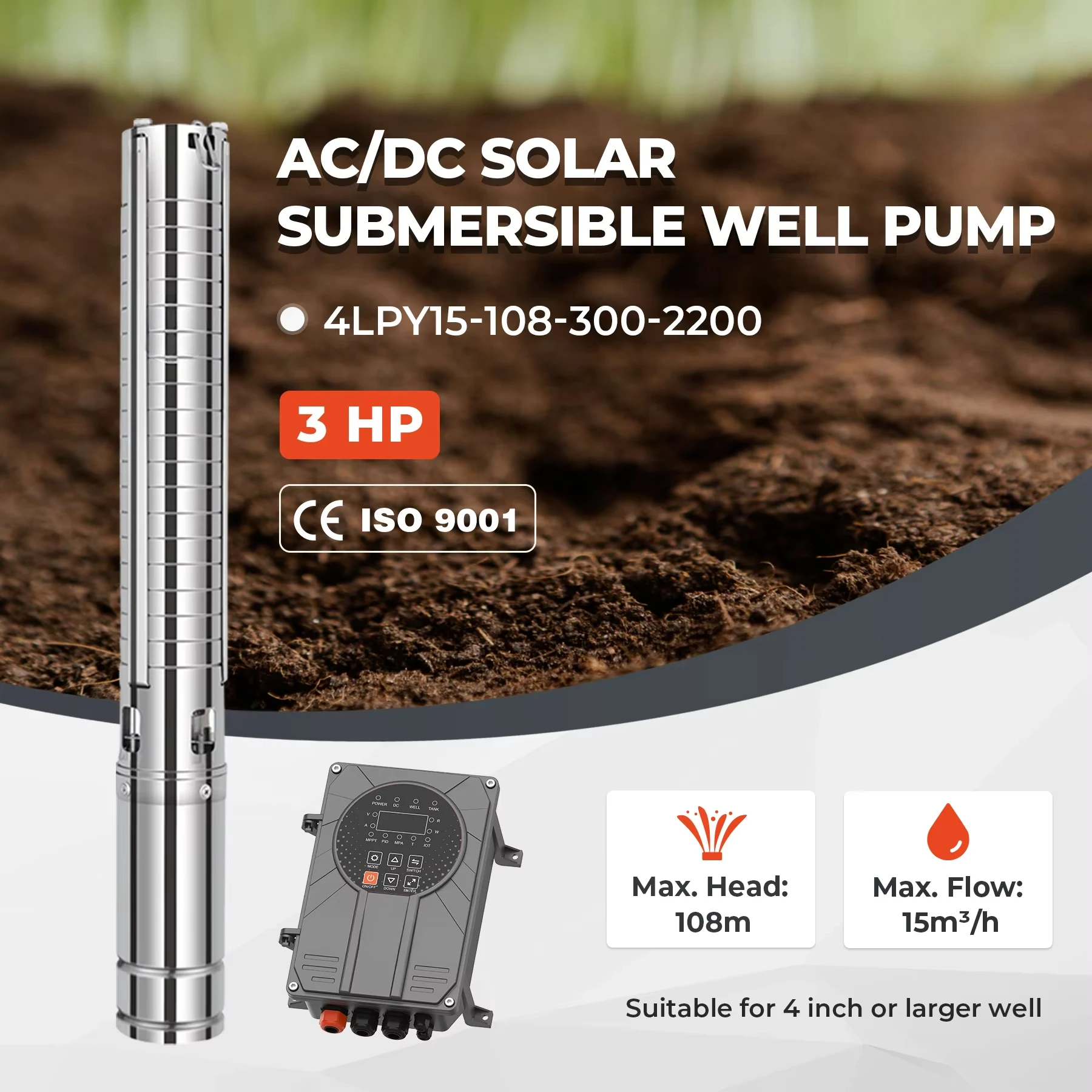 Tarım İçin Su Pompası Yüksek B - Solar Water Pump 2200W 4 Inch incelemesi ve fiyatı