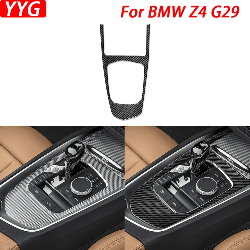 For BMW Z4 G29 2017-2024 Real Carbon Fiber Central Gear Shift Panel Decorative Cover Car Interior Modified Accessories Sticker - view 3