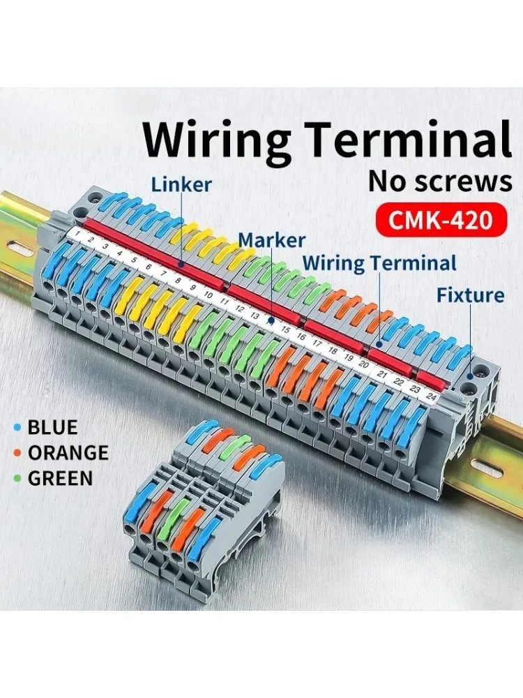JINH CMK420 bornier à connexion rapide sur rail DIN 32A 420V connecteur à connexion rapide compact 0.08-4mm 2