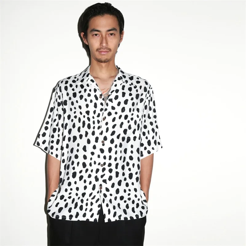 

Trendy Brand Popular New Leopard Print Beach Resort Synthetic Silk Hawaiian Short Sleeved Shirt For Men