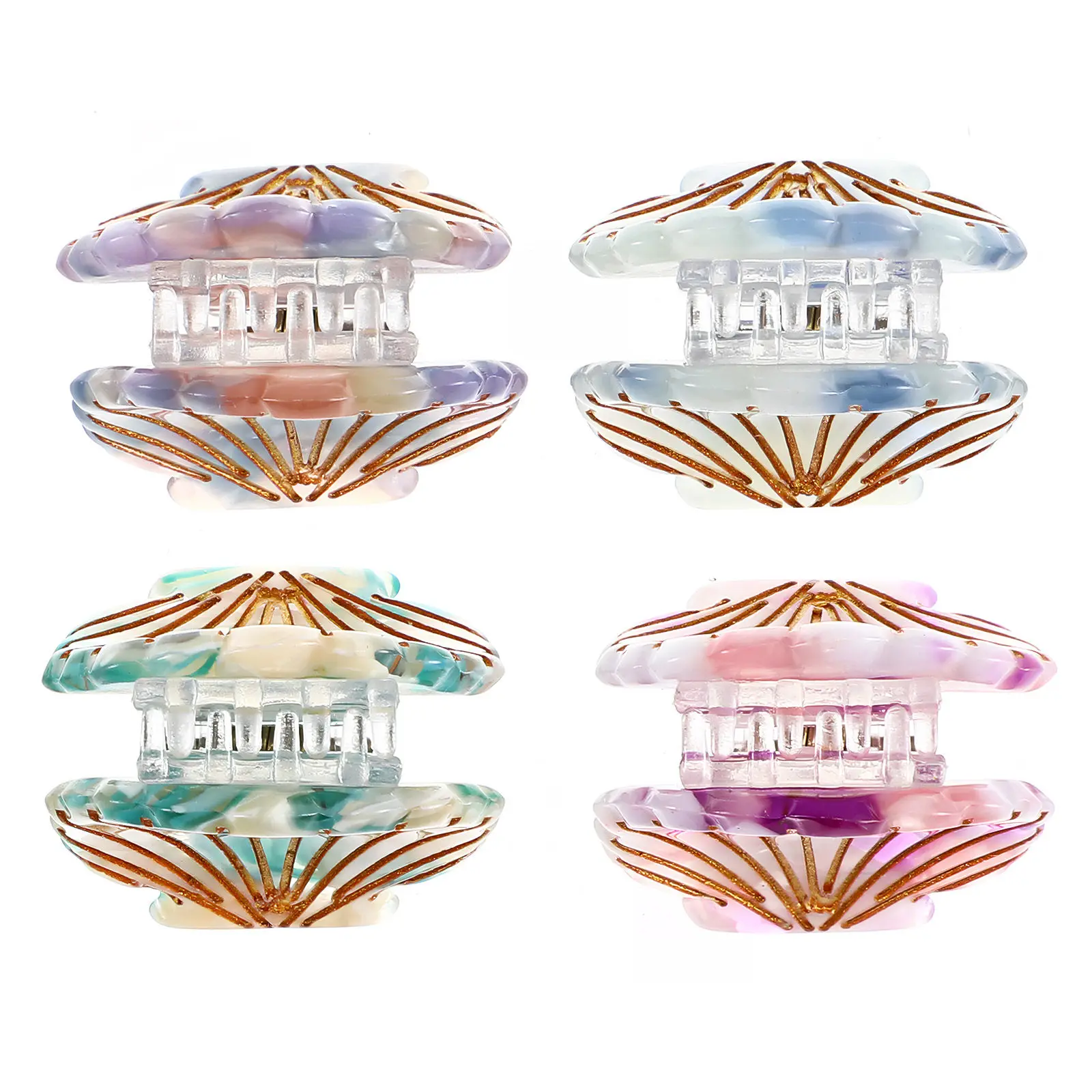 

4Pcs Small Shell Claw Clips Mini Hair Accessories Star Design for Girls Women Hair Styling Daily Use Star Claw Clip