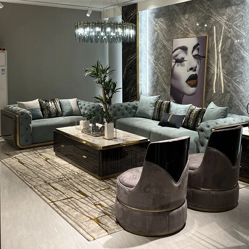 Hot Sale Living Room Furniture Sofa Set Genuine Leather Italian Luxury Modern Leather Sofa